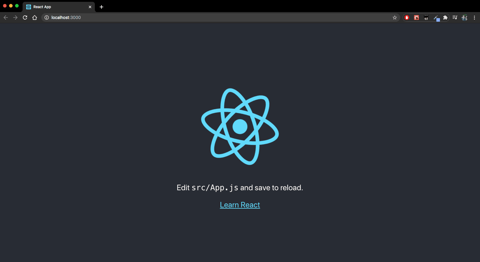 React executando no browser