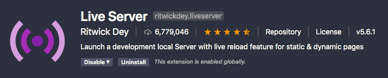 Extensao Live Server VS Code