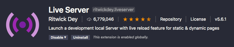 Extensao Live Server VS Code